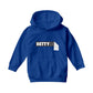 Betty Boop Black and White Name Strip Kids Hooded Sweatshirt