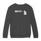 Betty Boop Black and White Name Strip Kids Sweatshirt
