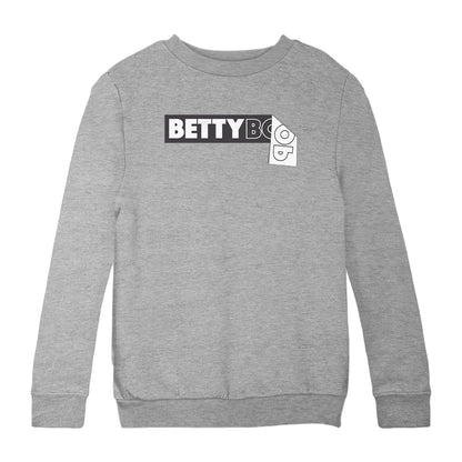 Betty Boop Black and White Name Strip Kids Sweatshirt