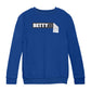 Betty Boop Black and White Name Strip Kids Sweatshirt