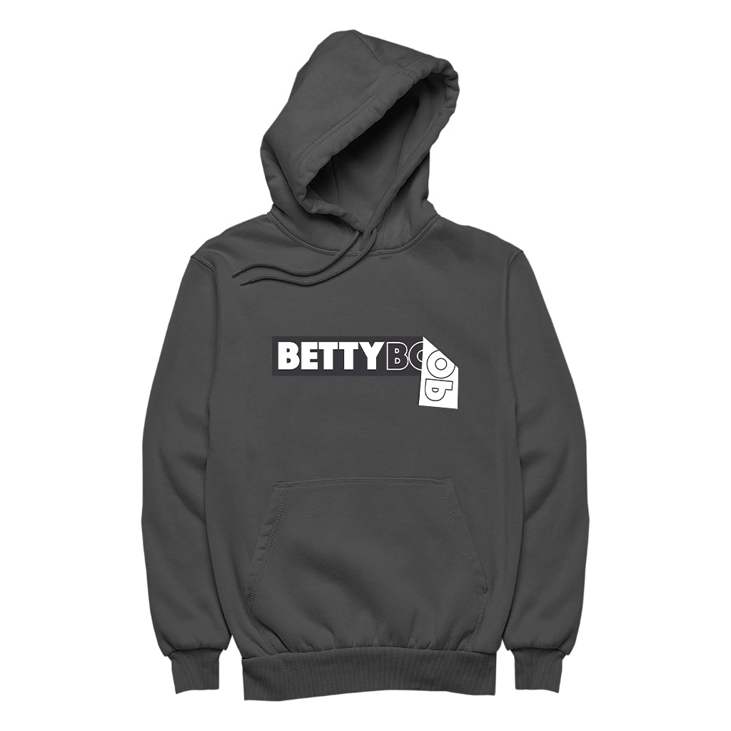 Betty Boop Black and White Name Strip Women's Hooded Sweatshirt