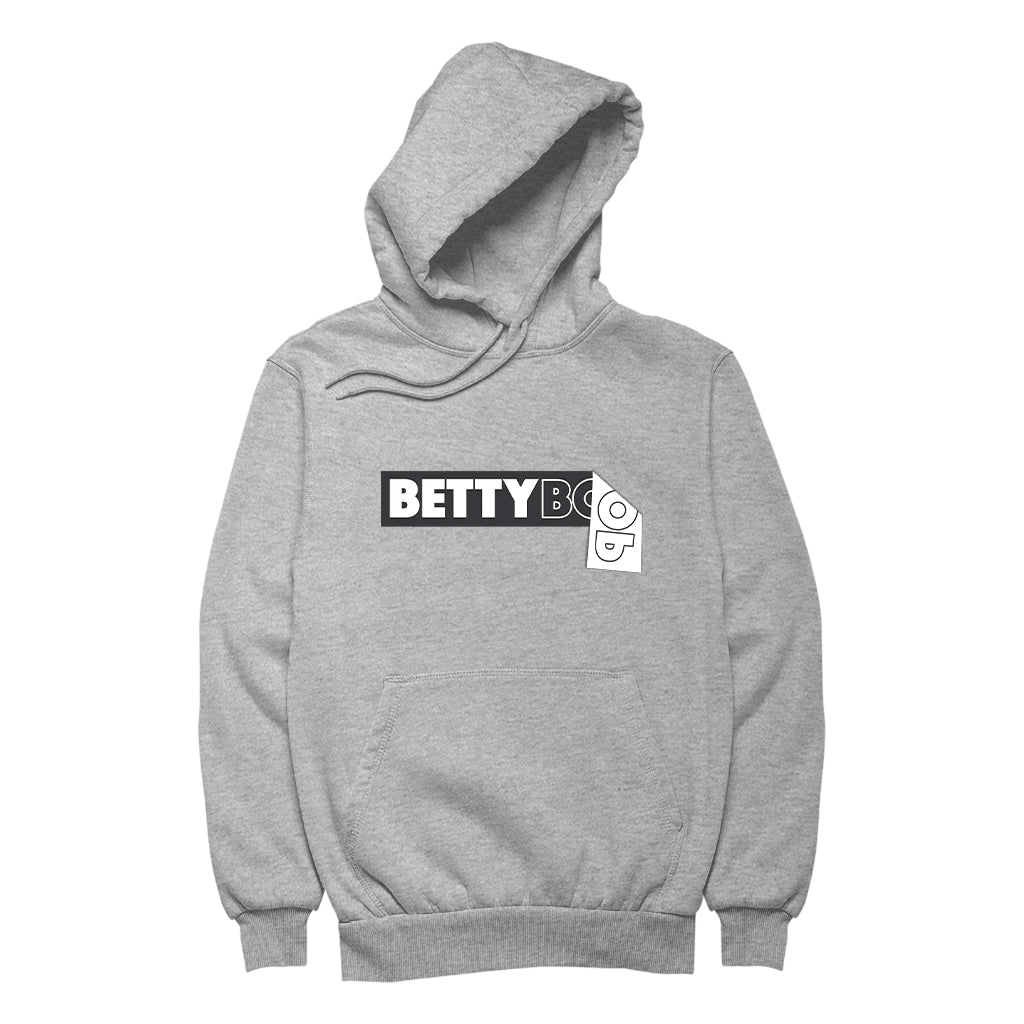 Betty Boop Black and White Name Strip Women's Hooded Sweatshirt