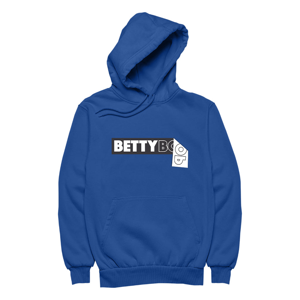 Betty Boop Black and White Name Strip Women's Hooded Sweatshirt