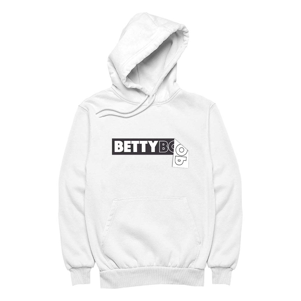 Betty Boop Black and White Name Strip Women's Hooded Sweatshirt