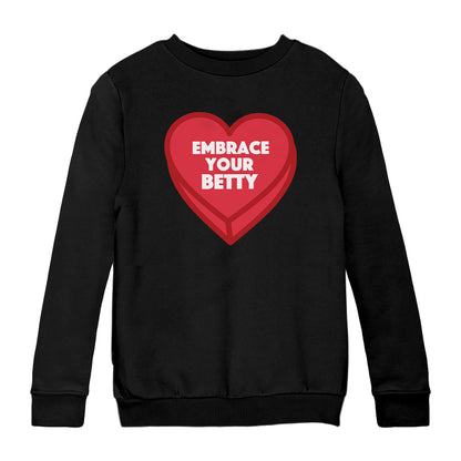 Betty Boop Embrace Your Betty Red Heart Kids Sweatshirt