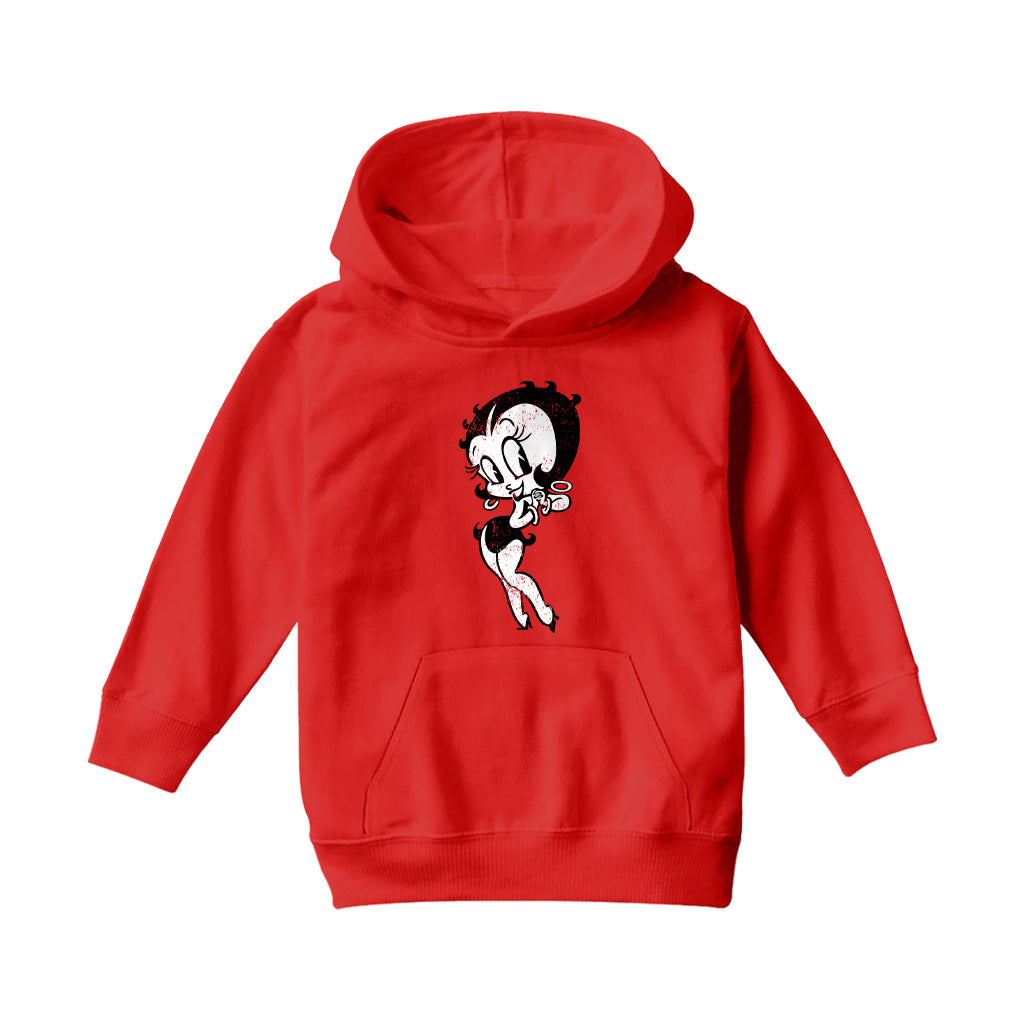 Betty Boop Hands Together Smiling Kids Hooded Sweatshirt