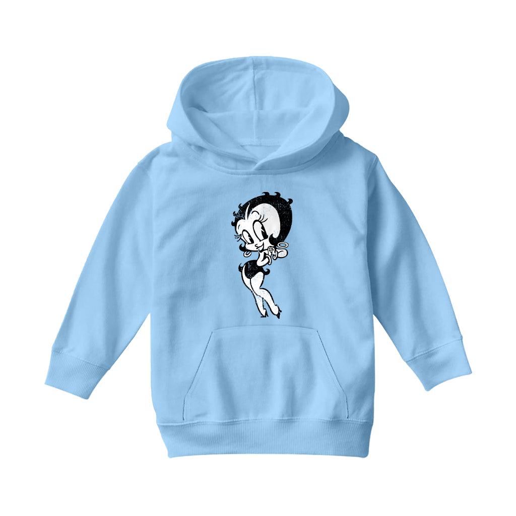 Betty Boop Hands Together Smiling Kids Hooded Sweatshirt