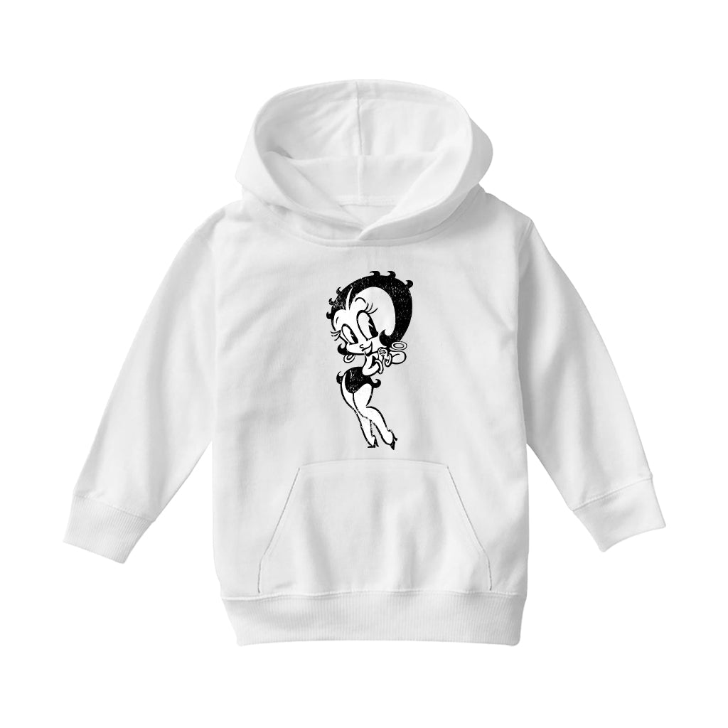Betty Boop Hands Together Smiling Kids Hooded Sweatshirt