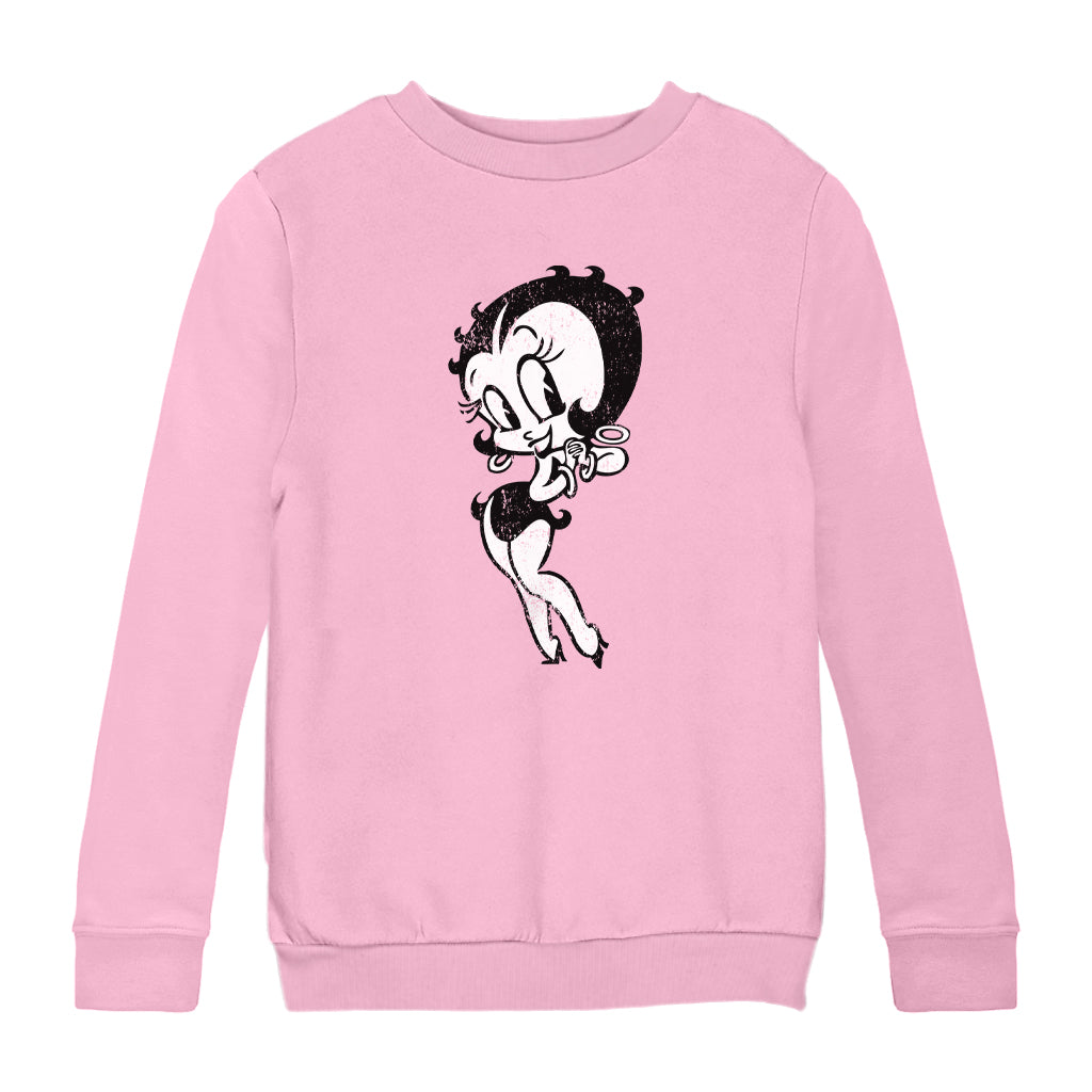 Betty Boop Hands Together Smiling Kids Sweatshirt