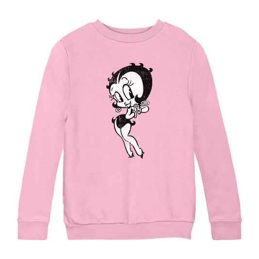 Betty Boop Hands Together Smiling Kids Sweatshirt