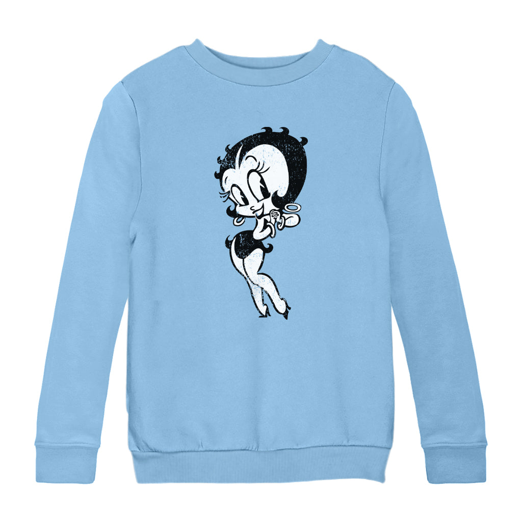 Betty Boop Hands Together Smiling Kids Sweatshirt