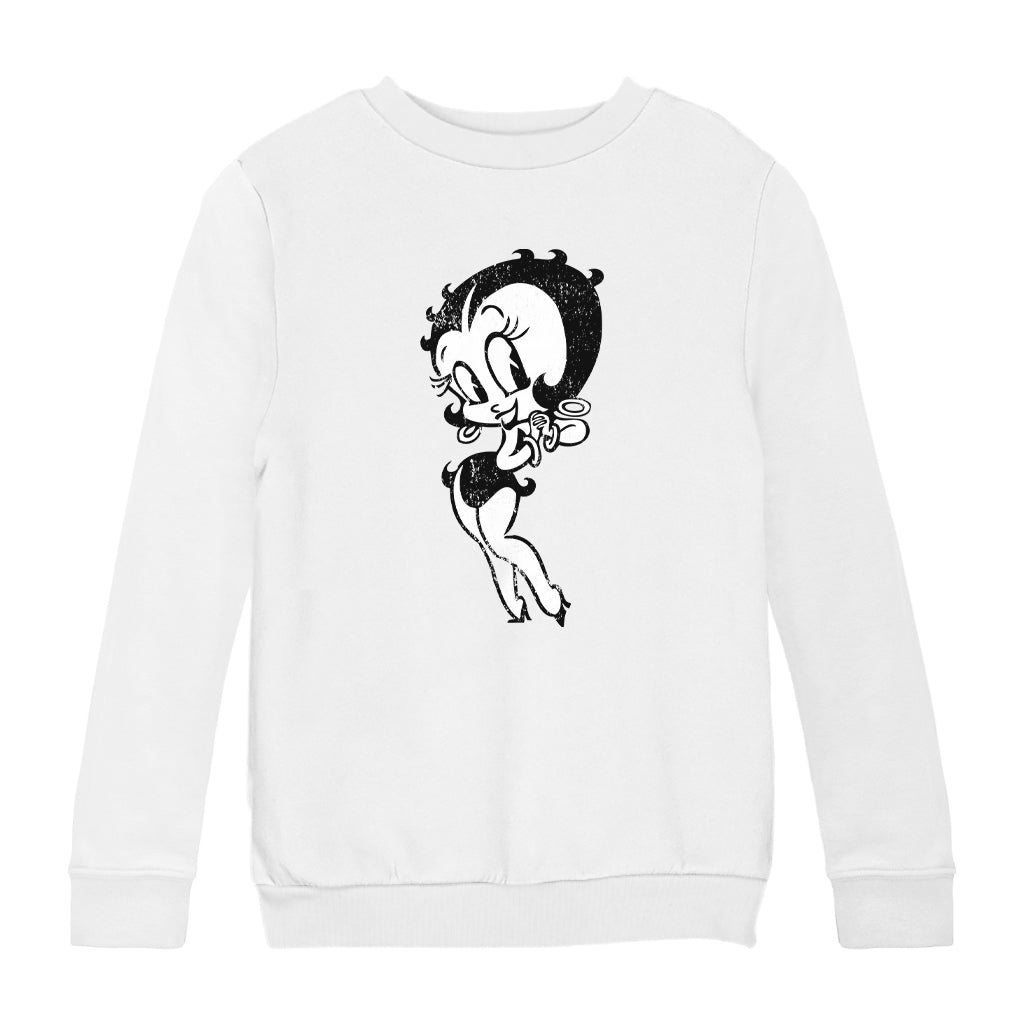 Betty Boop Hands Together Smiling Kids Sweatshirt