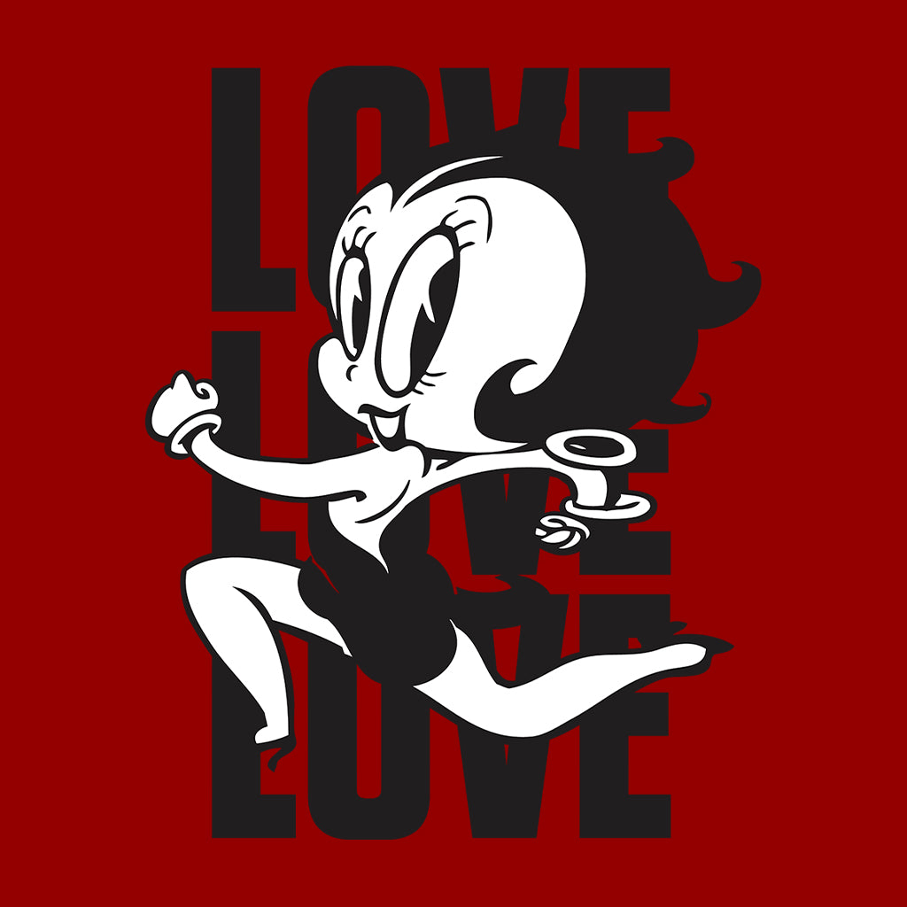 Betty Boop Running Love Love Love Men's Hooded Sweatshirt