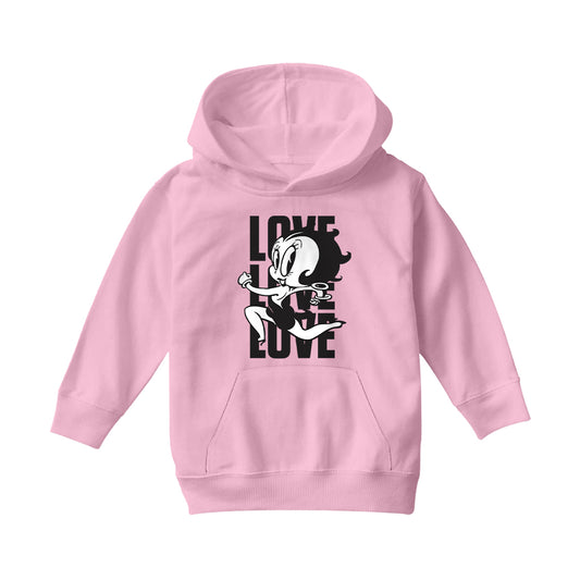 Betty Boop Running Love Love Love Kids Hooded Sweatshirt