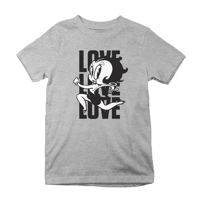 Betty Boop Running Love Love Love Kids T-Shirt