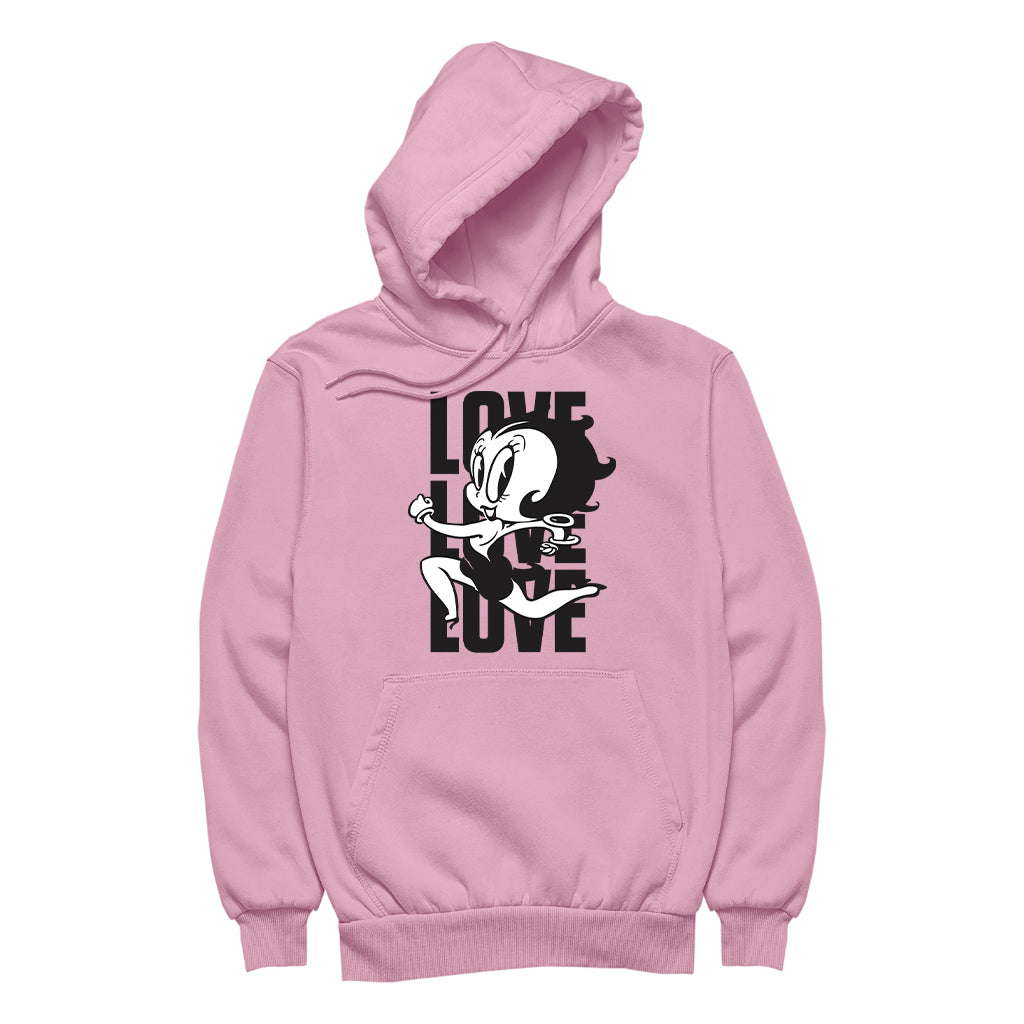 Betty Boop Running Love Love Love Men's Hooded Sweatshirt