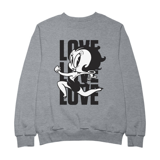 Betty Boop Running Love Love Love Men's Sweatshirt