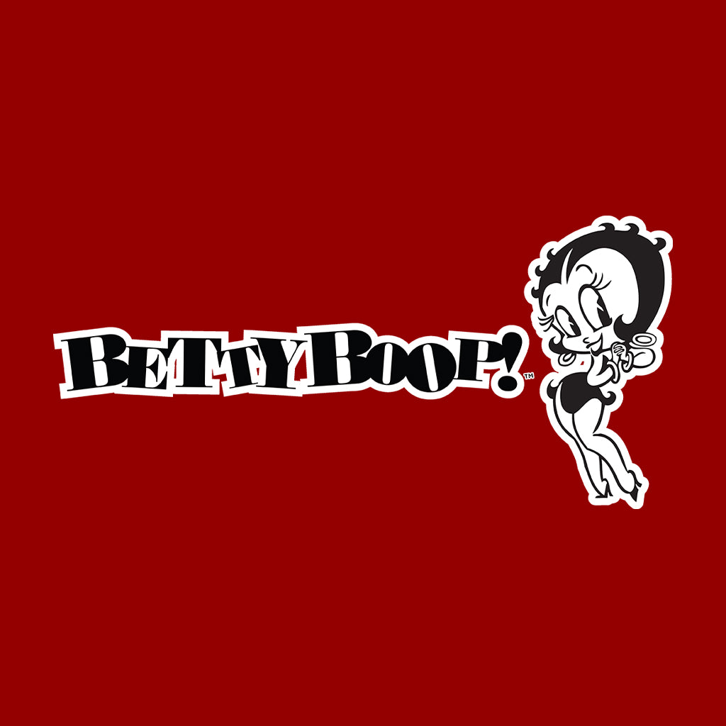 Betty Boop Black And White Text Men's Sweatshirt