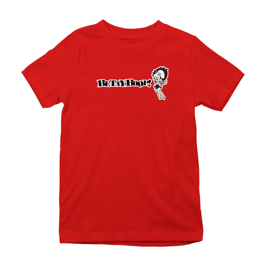 Betty Boop Black And White Text Kids T-Shirt