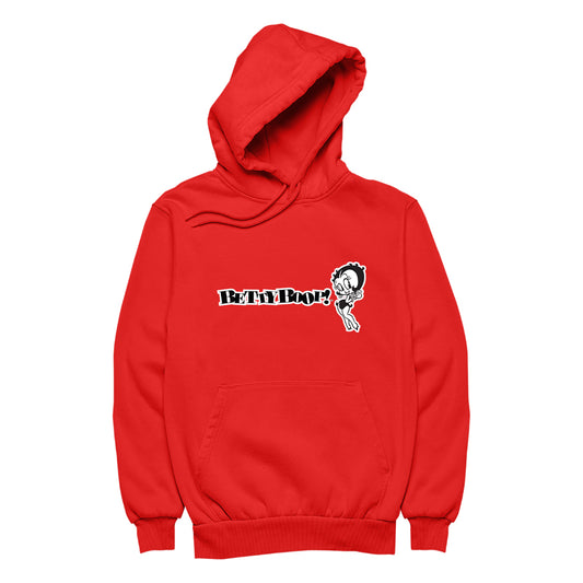 Betty Boop Black And White Text Men's Hooded Sweatshirt