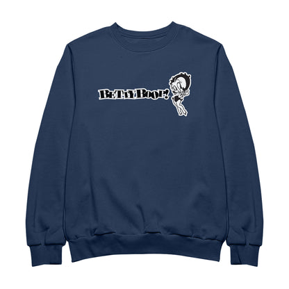 Betty Boop Black And White Text Men's Sweatshirt