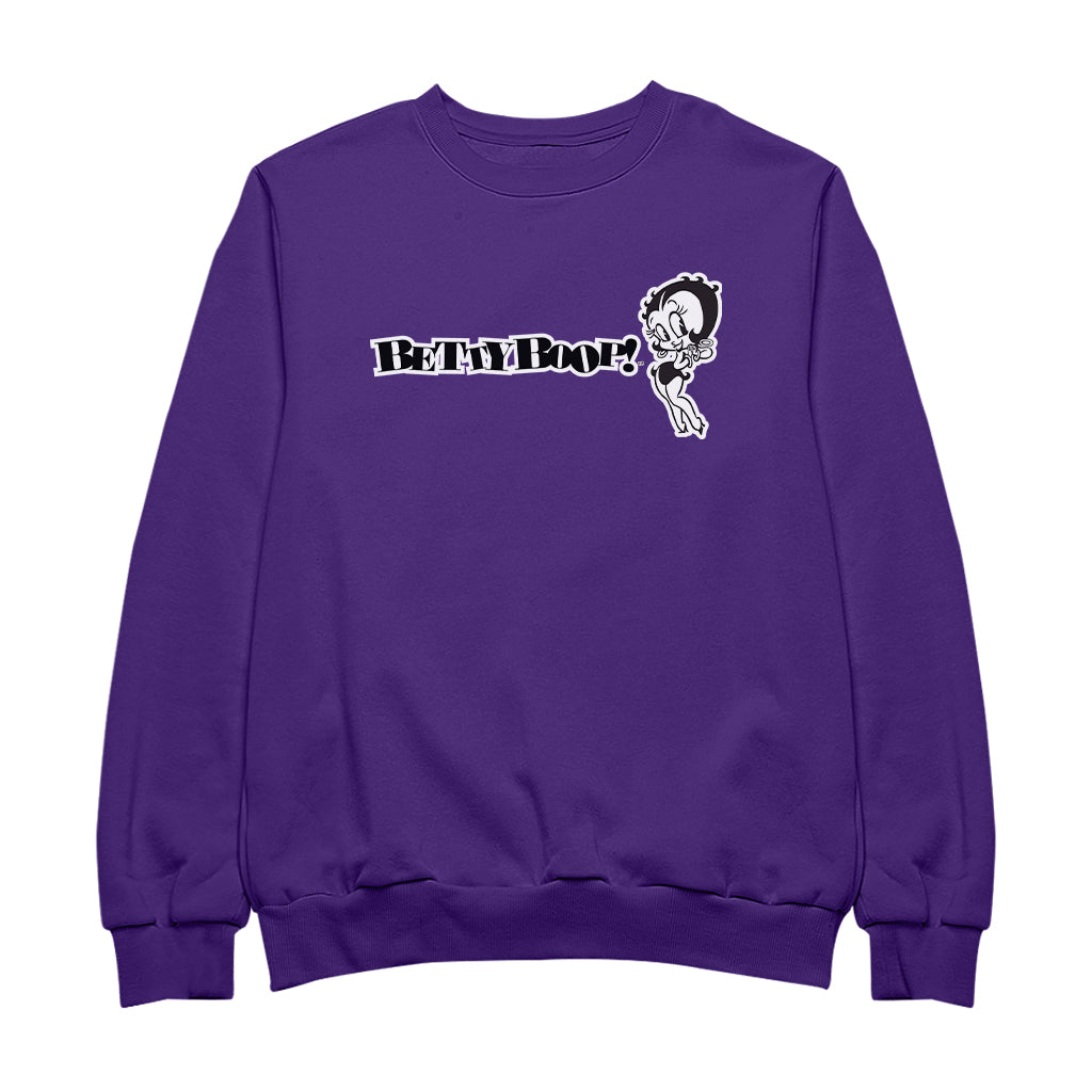 Betty Boop Black And White Text Men's Sweatshirt