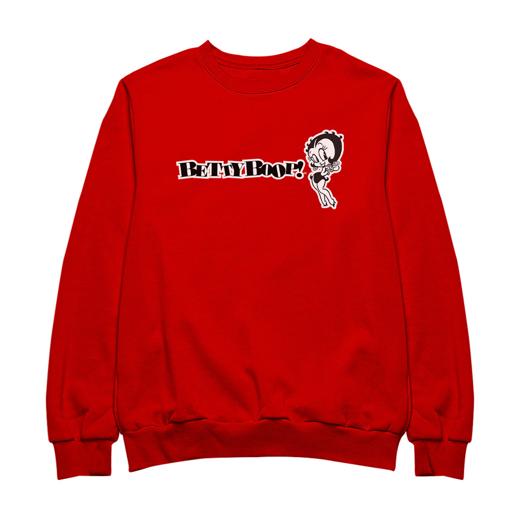 Betty Boop Black And White Text Men's Sweatshirt