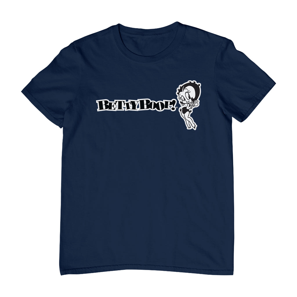 Betty Boop Black And White Text Men's T-Shirt