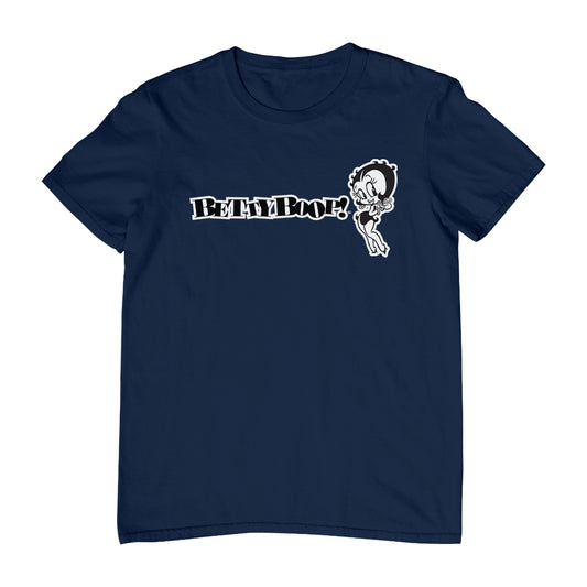 Betty Boop Black And White Text Men's T-Shirt