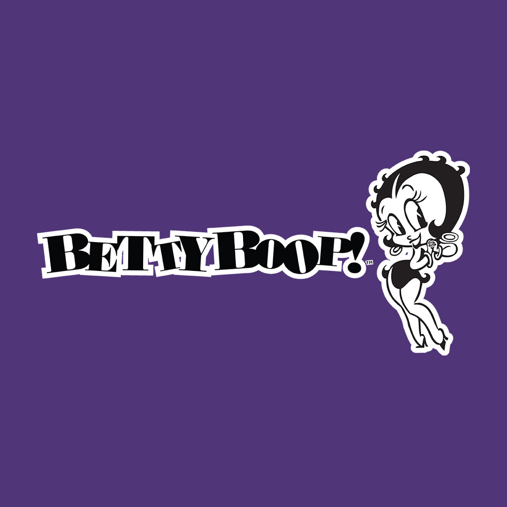 Betty Boop Black And White Text Men's Sweatshirt