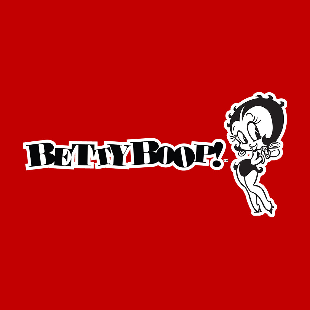 Betty Boop Black And White Text Men's Sweatshirt