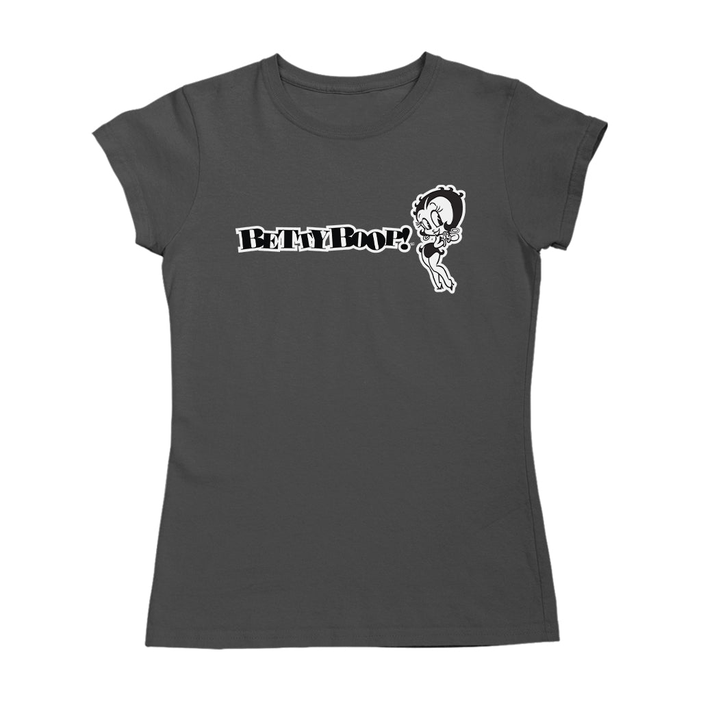 Betty Boop Black And White Text Women's T-Shirt