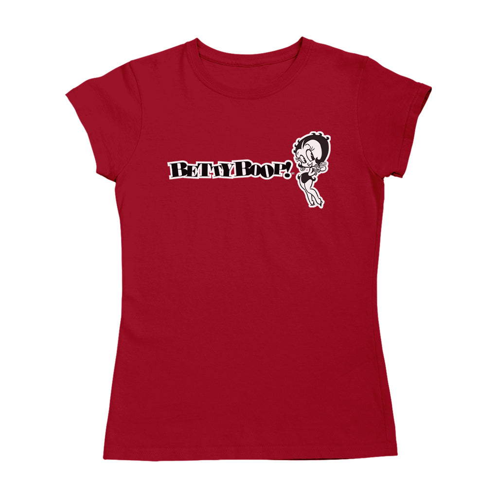 Betty Boop Black And White Text Women's T-Shirt