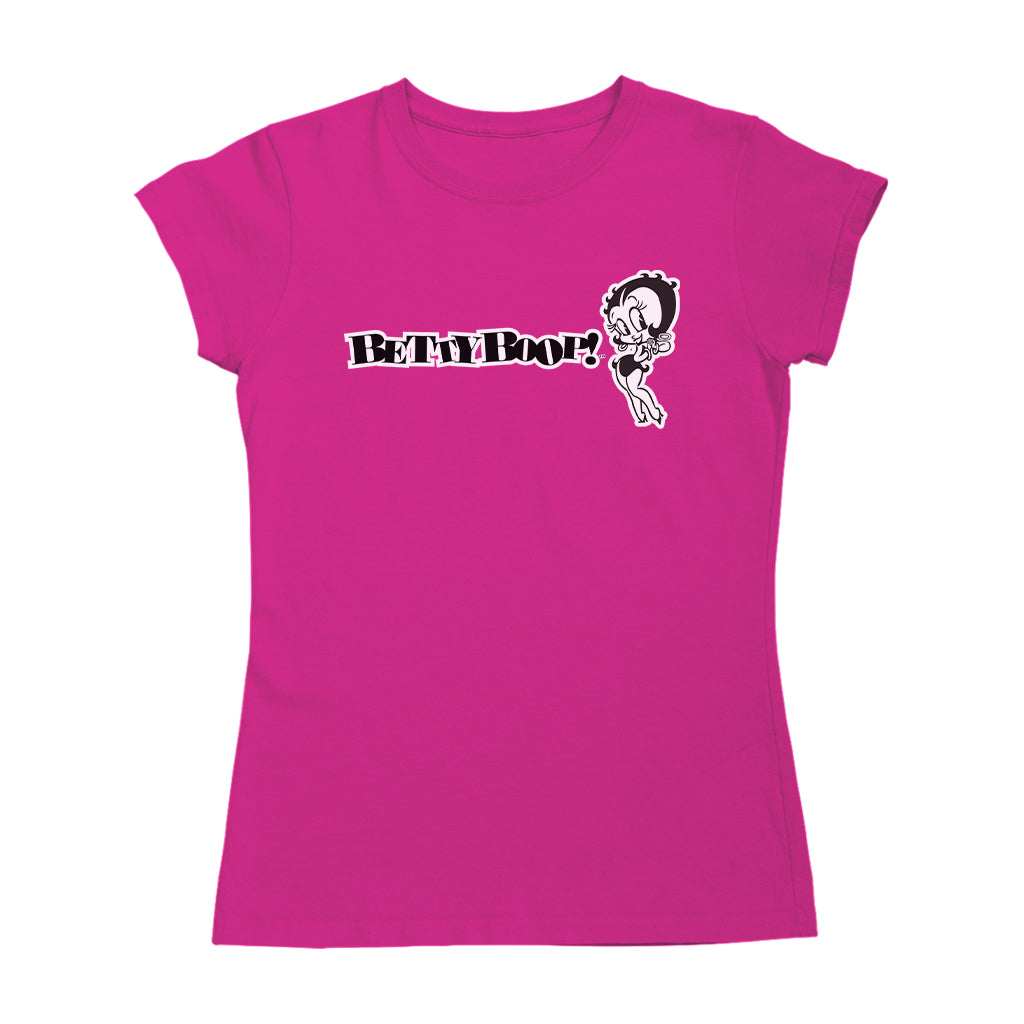 Betty Boop Black And White Text Women's T-Shirt
