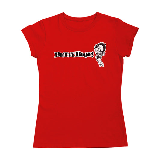 Betty Boop Black And White Text Women's T-Shirt