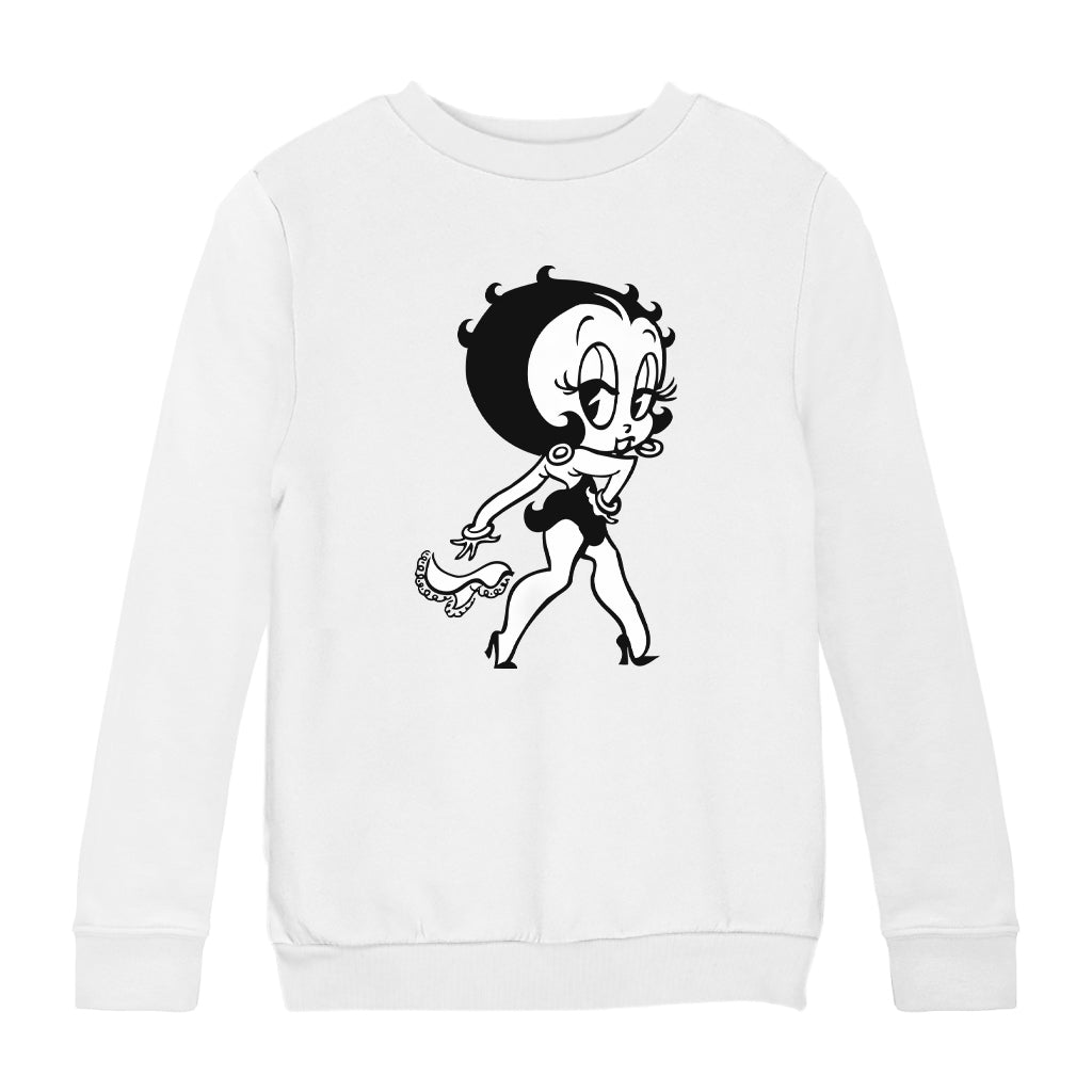 Betty Boop Handkerchief Drop Kids Sweatshirt