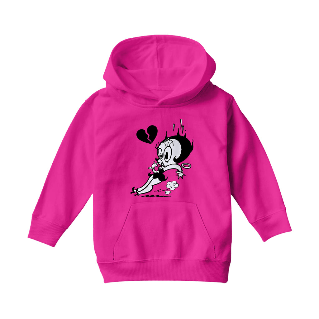 Betty Boop Heart Broken Skid Kids Hooded Sweatshirt