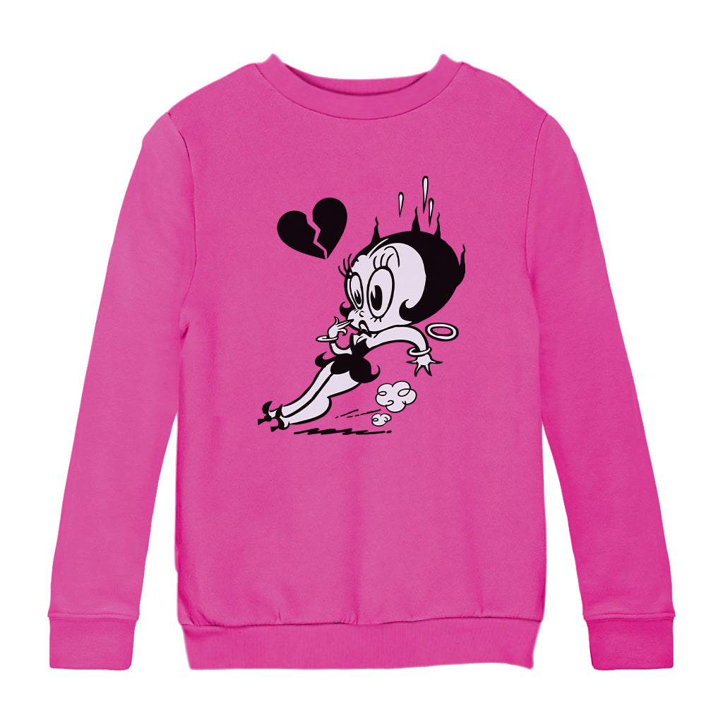 Betty Boop Heart Broken Skid Kids Sweatshirt