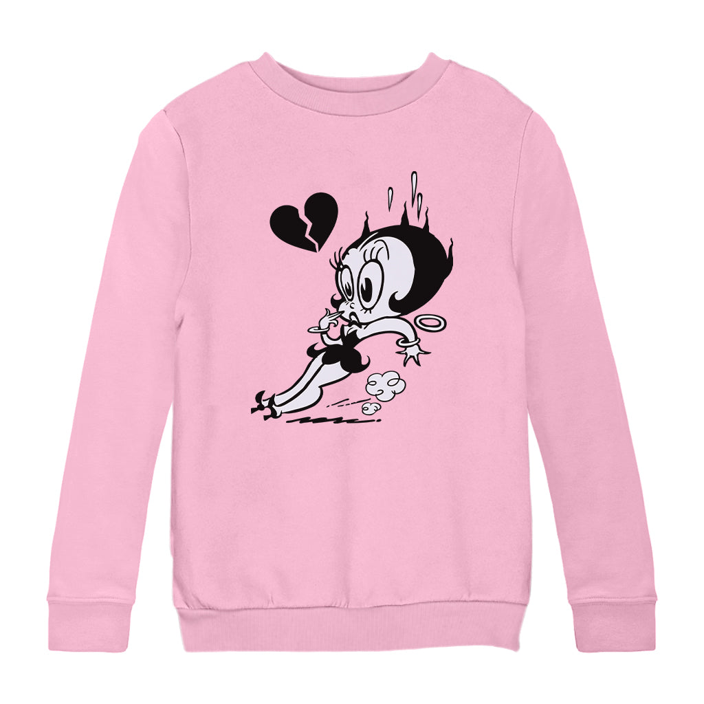 Betty Boop Heart Broken Skid Kids Sweatshirt