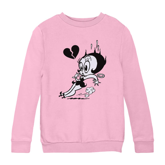 Betty Boop Heart Broken Skid Kids Sweatshirt
