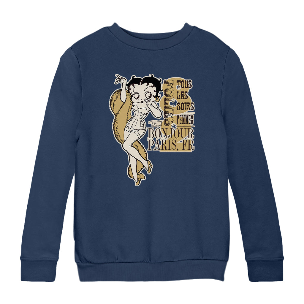 Betty Boop Bonjour Paris, FR Kids Sweatshirt