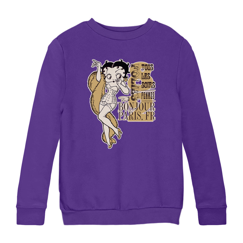 Betty Boop Bonjour Paris, FR Kids Sweatshirt