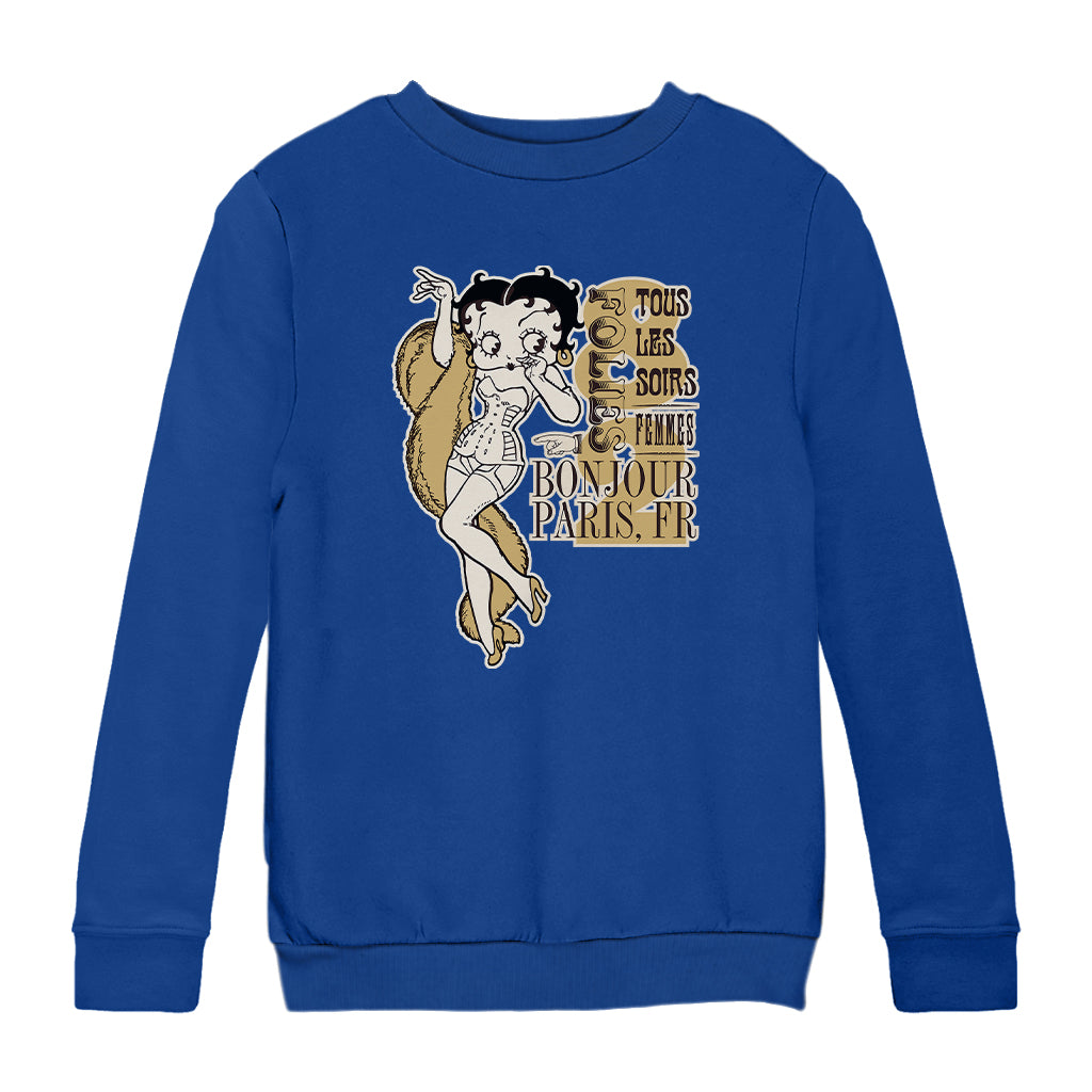 Betty Boop Bonjour Paris, FR Kids Sweatshirt
