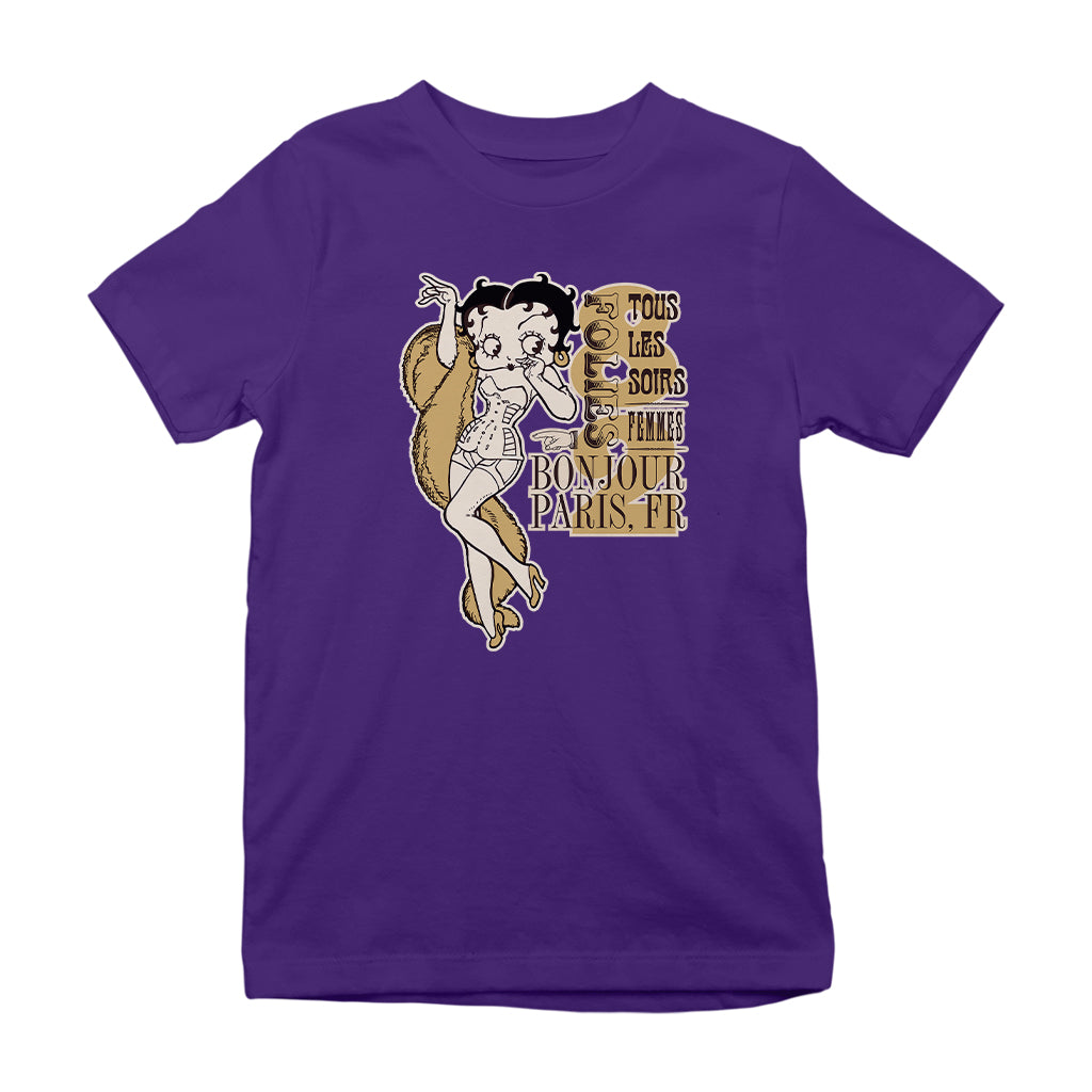 Betty Boop Bonjour Paris, FR Kids T-Shirt