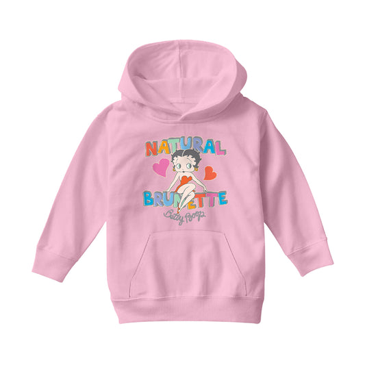 Betty Boop Natural Brunette Kids Hooded Sweatshirt