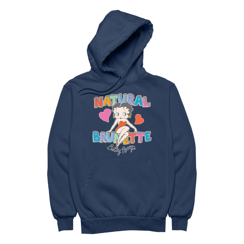 Betty Boop Natural Brunette Men's Hooded Sweatshirt