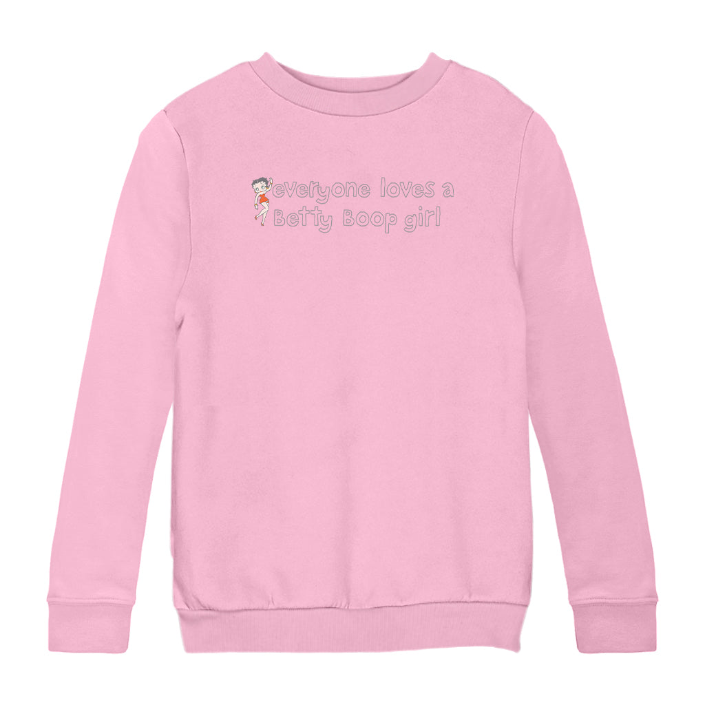 Betty Boop Everyone Loves A Betty Boop Girl Kids Sweatshirt
