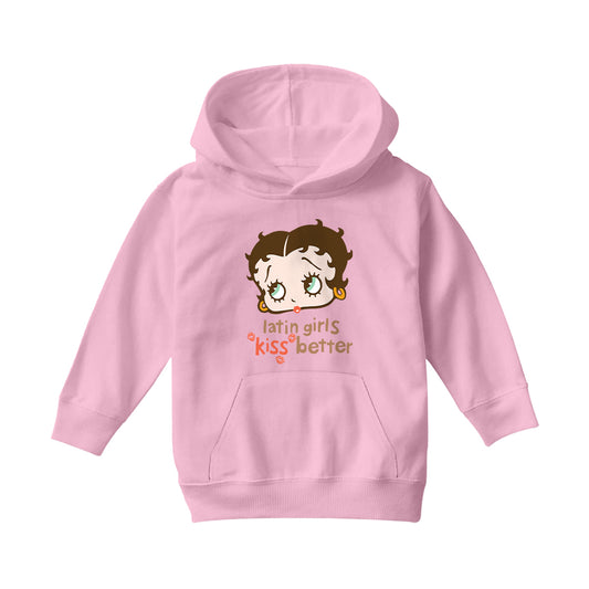 Betty Boop Latin Girls Kiss Better Kids Hooded Sweatshirt