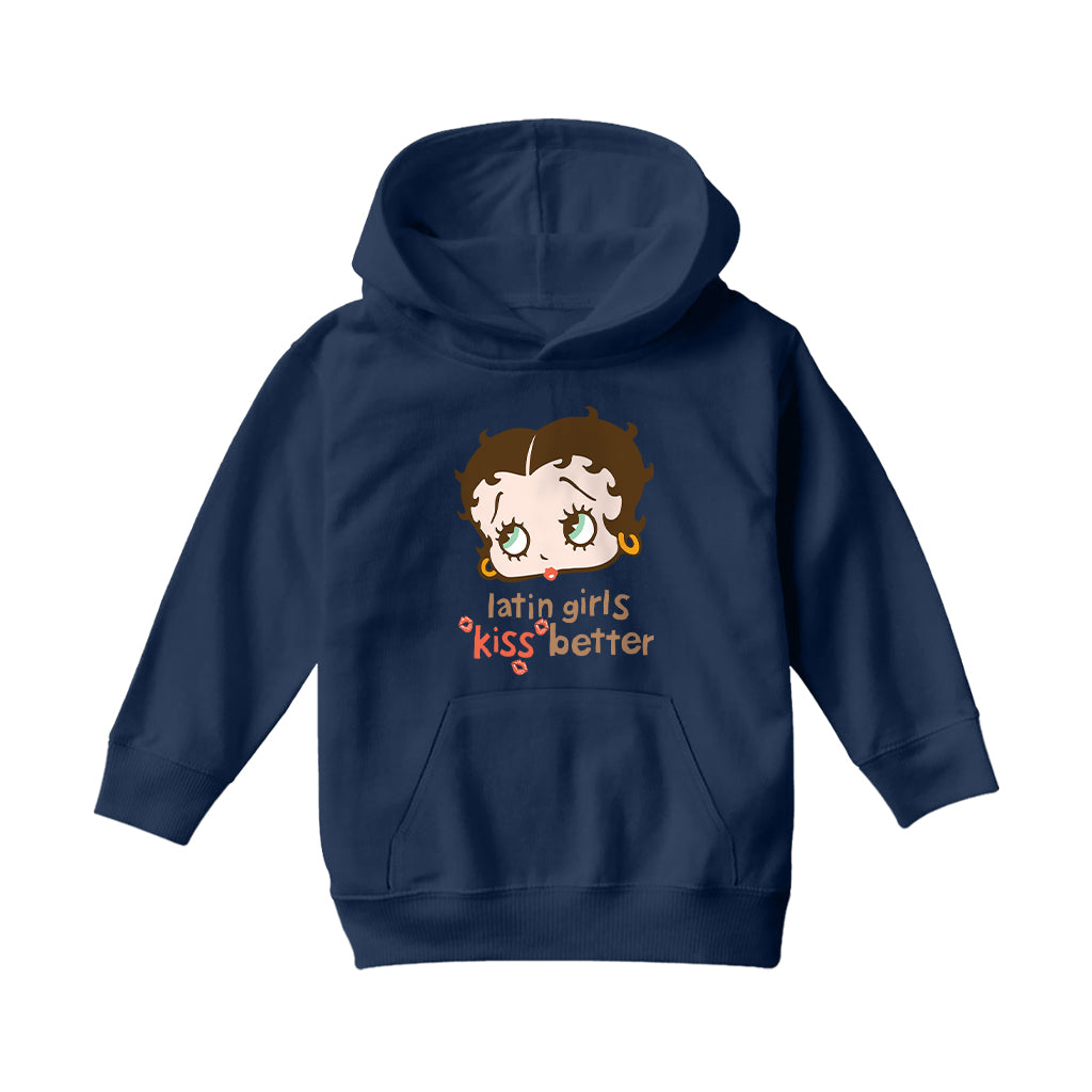 Betty Boop Latin Girls Kiss Better Kids Hooded Sweatshirt
