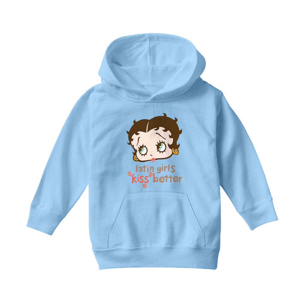Betty Boop Latin Girls Kiss Better Kids Hooded Sweatshirt